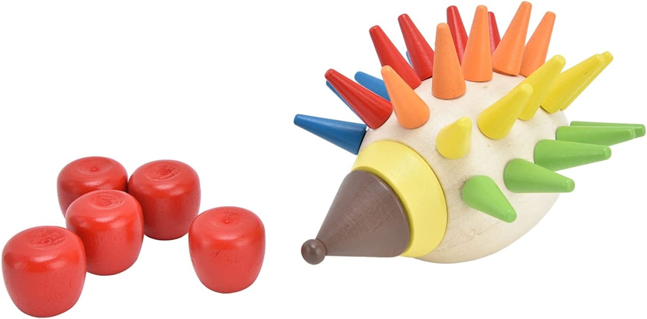 Jucarie Montessori de motricitate fina Ariciul colorat, din lemn - 2 | YEO