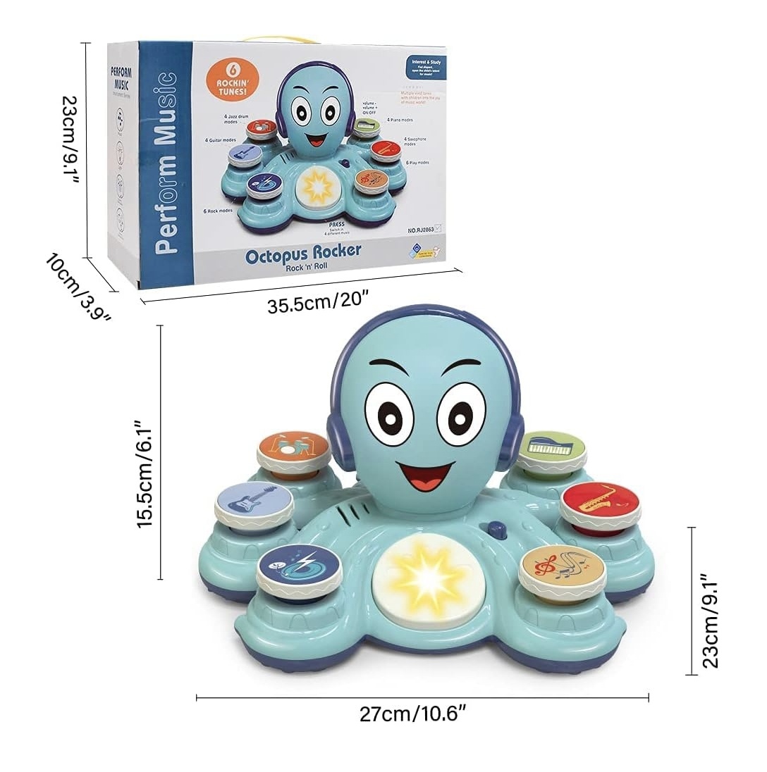 Jucarie Muzicala Interactiva 2 in 1 – Caracatita Albastra - 3 | YEO
