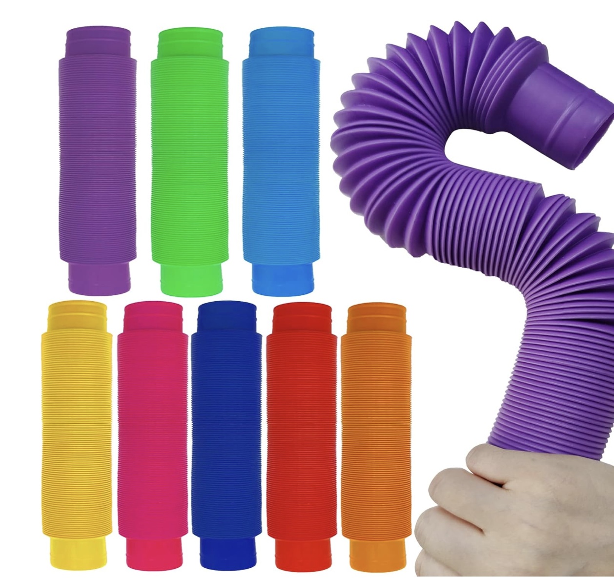 Jucarie senzoriala, antistres, Pop Tubes Mari, 3 cm grosime