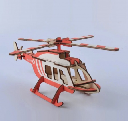 Macheta 3D din lemn Elicopter, 30 piese - 4 | YEO