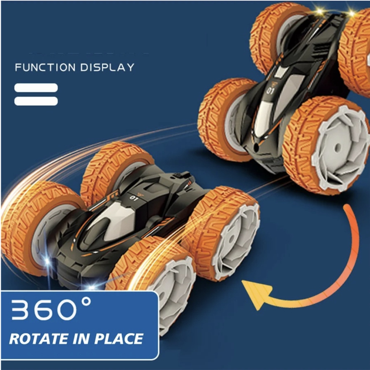 Masinuta acrobatica Flat cu telecomanda si lumini – rotire 360° - 2 | YEO