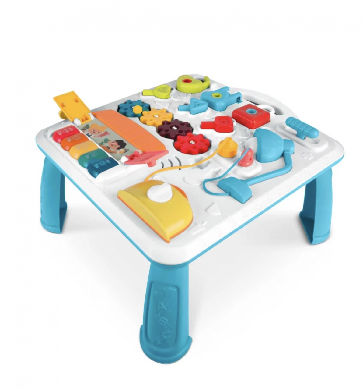 Masuta interactiva bebelusi 10 in 1, Busy Board cu lumini si sunete si panou detasabil - 2 | YEO
