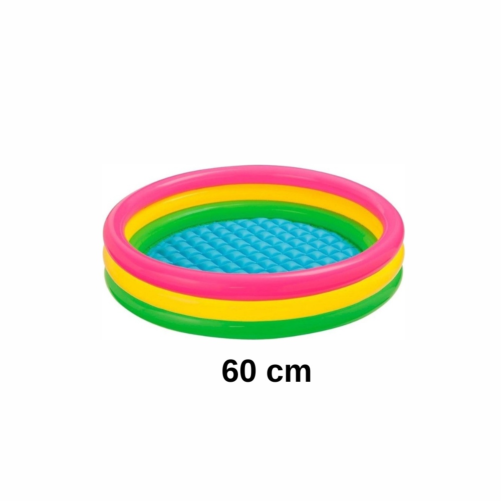 Piscina gonflabila cu podea gonflabila, trei inele colorate 60 cm - 1 | YEO