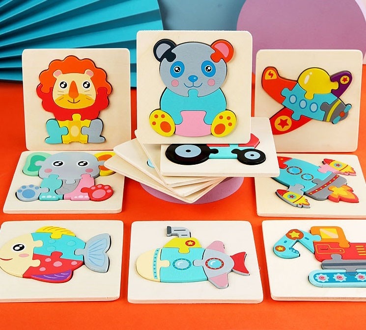 Puzzle 3D mini pastel, din lemn - 3 | YEO