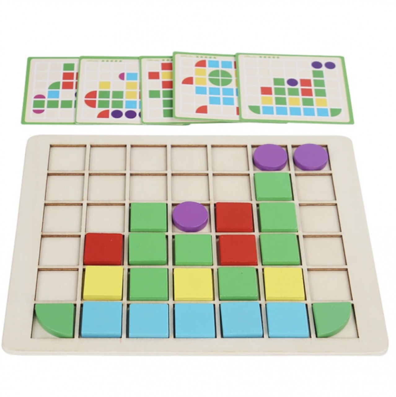 Puzzle mozaic cu piese 3D, cu 4 nivele dificultate, 120 piese, Locomotiva, din lemn - 2 | YEO