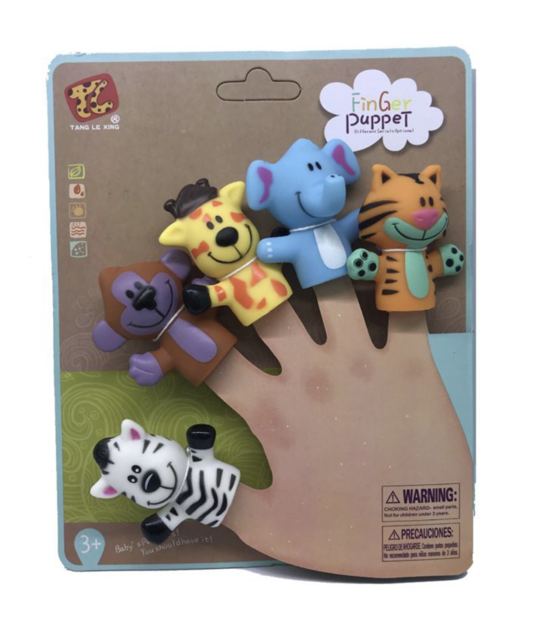 Set 5 figurine Mascote pentru degete, Finger Puppet Animale Salbatice - 1 | YEO
