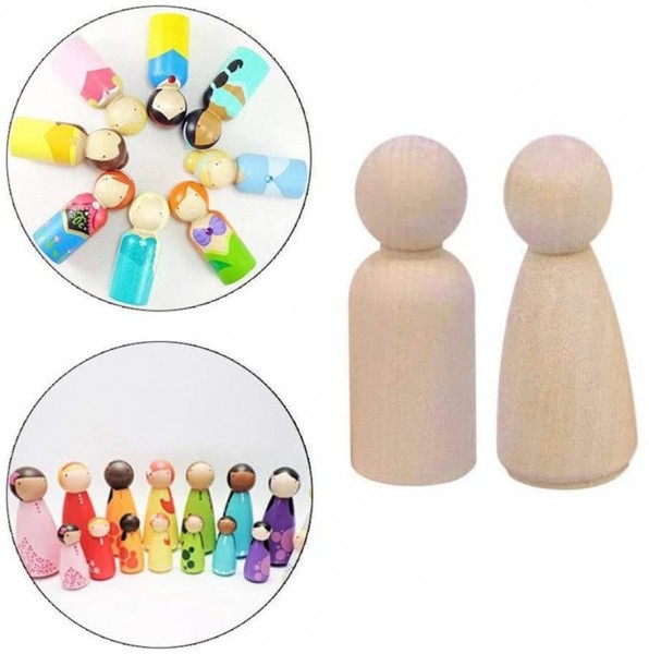 Set 50 papusi de pictat din lemn natur - 4 | YEO
