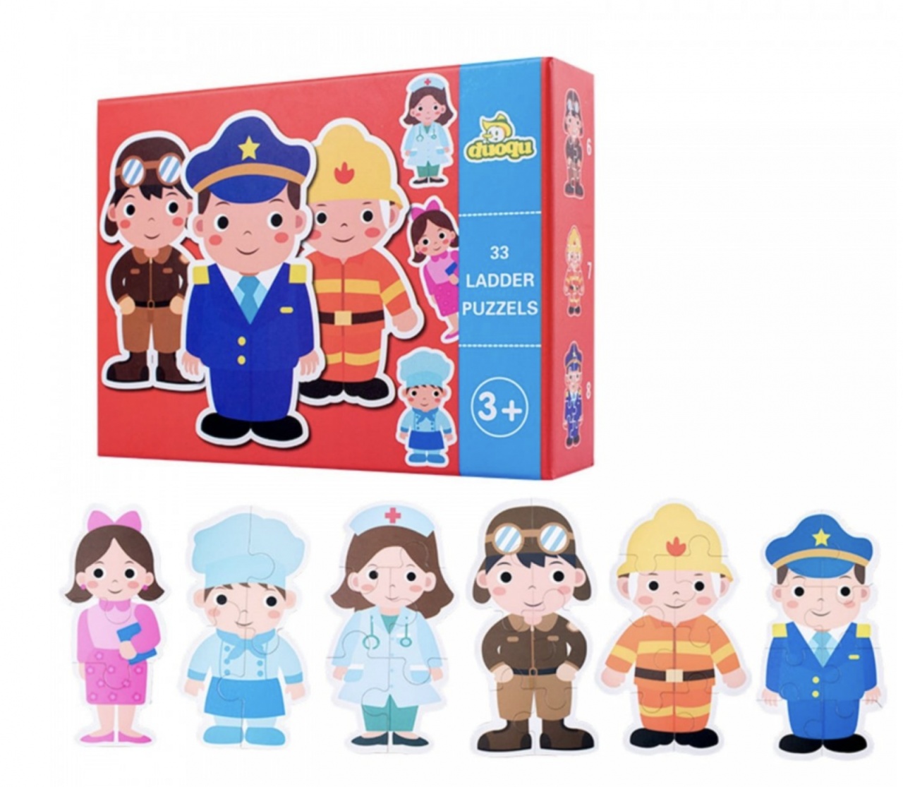 Set 6 Puzzle Meserii cu 33 piese mari din carton - 1 | YEO