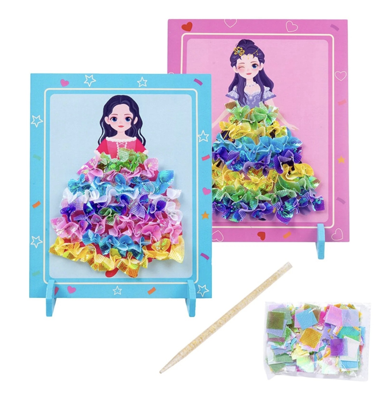 Set creativ si educativ Broderie pe rochia printesei brunete - 1 | YEO