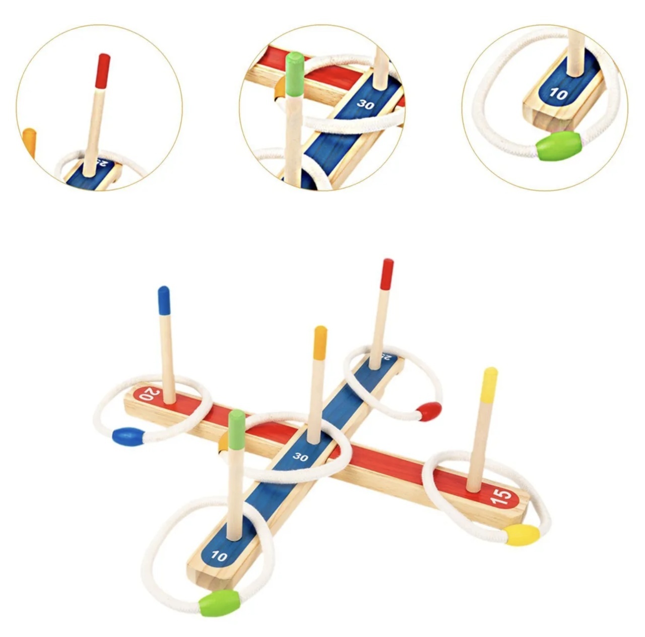 Set jocuri de societate Rings, pentru interior si exterior, din lemn - 2 | YEO