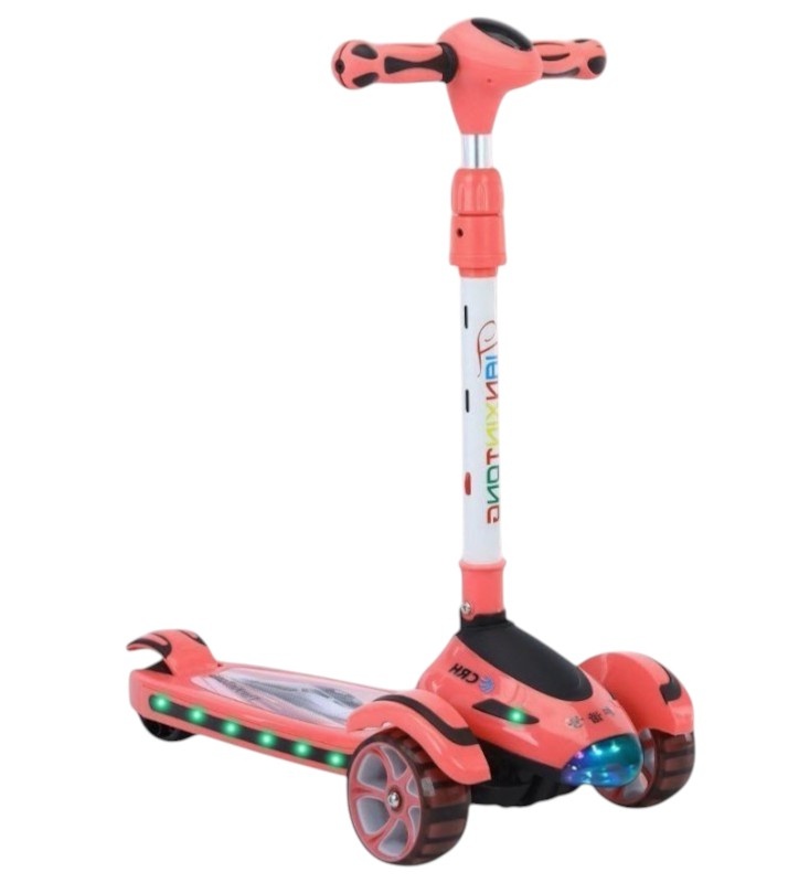 Trotineta Scooter Premium pentru Copii 698 cu Design Avion, rosu - 1 | YEO