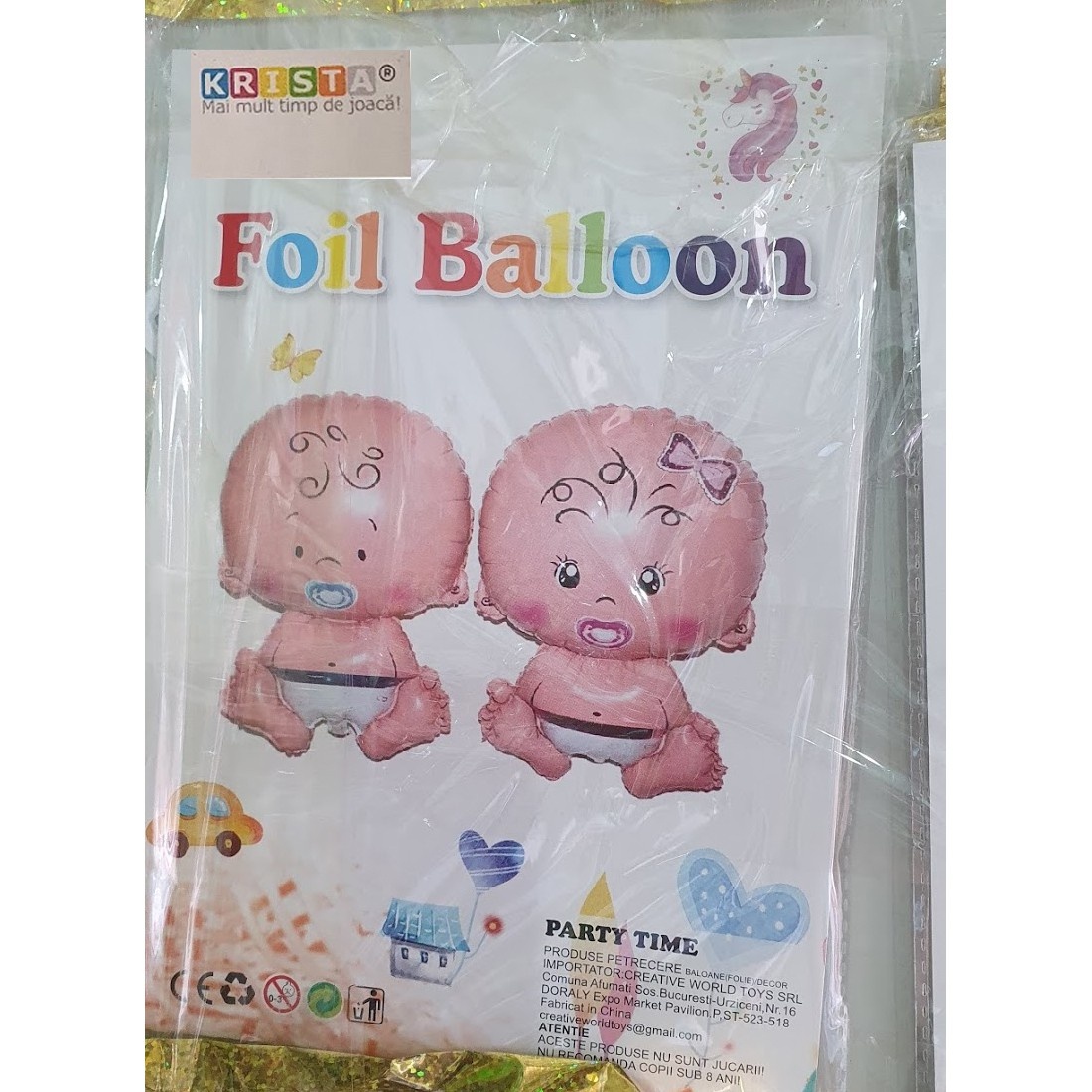 Balon din folie pentru petrecere Bebe fetita 70 cm - 1 | YEO