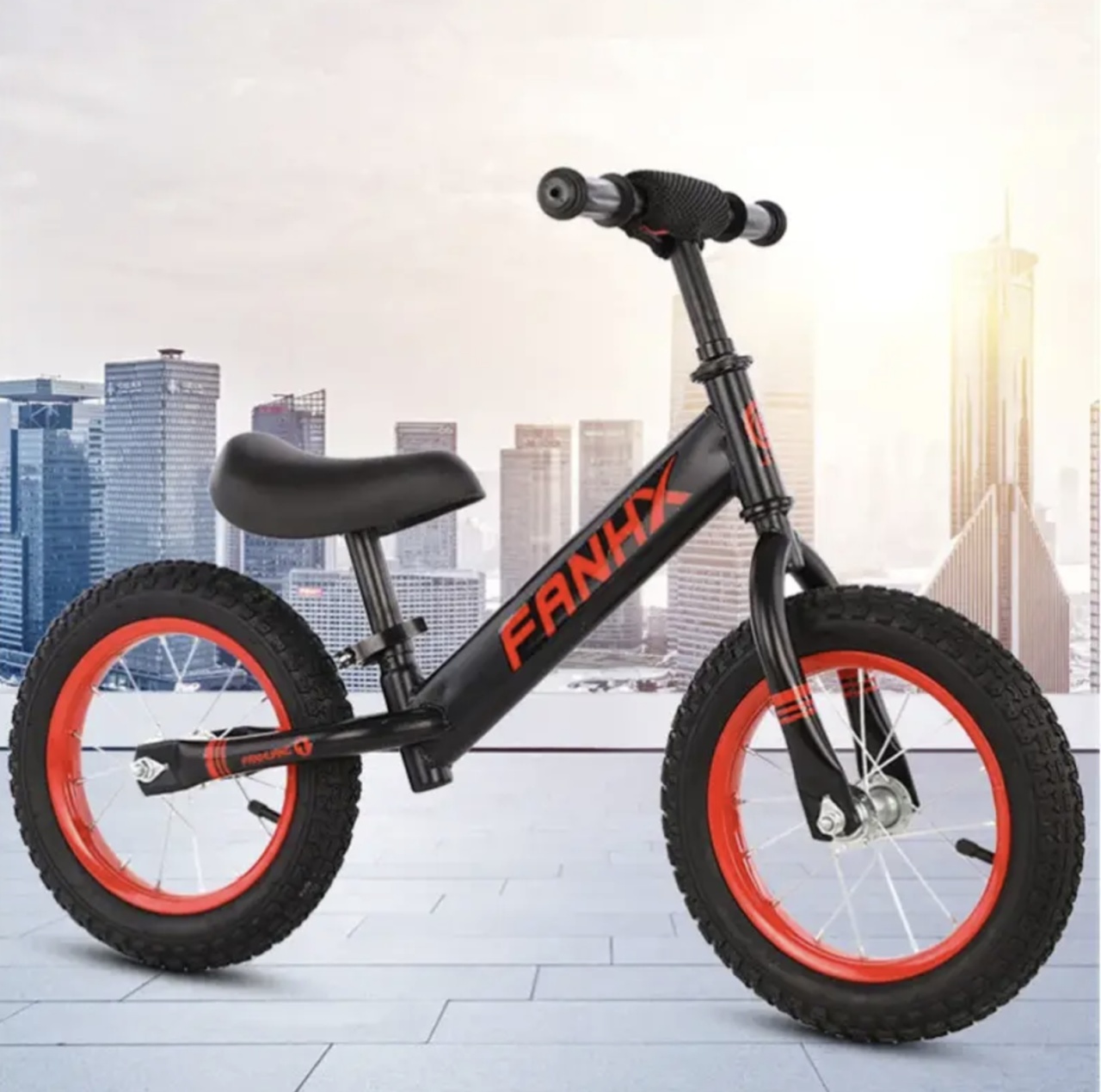 Bicicleta fara pedale pentru echilibru, 12 inch, scaun reglabil B08 Negru - 1 | YEO