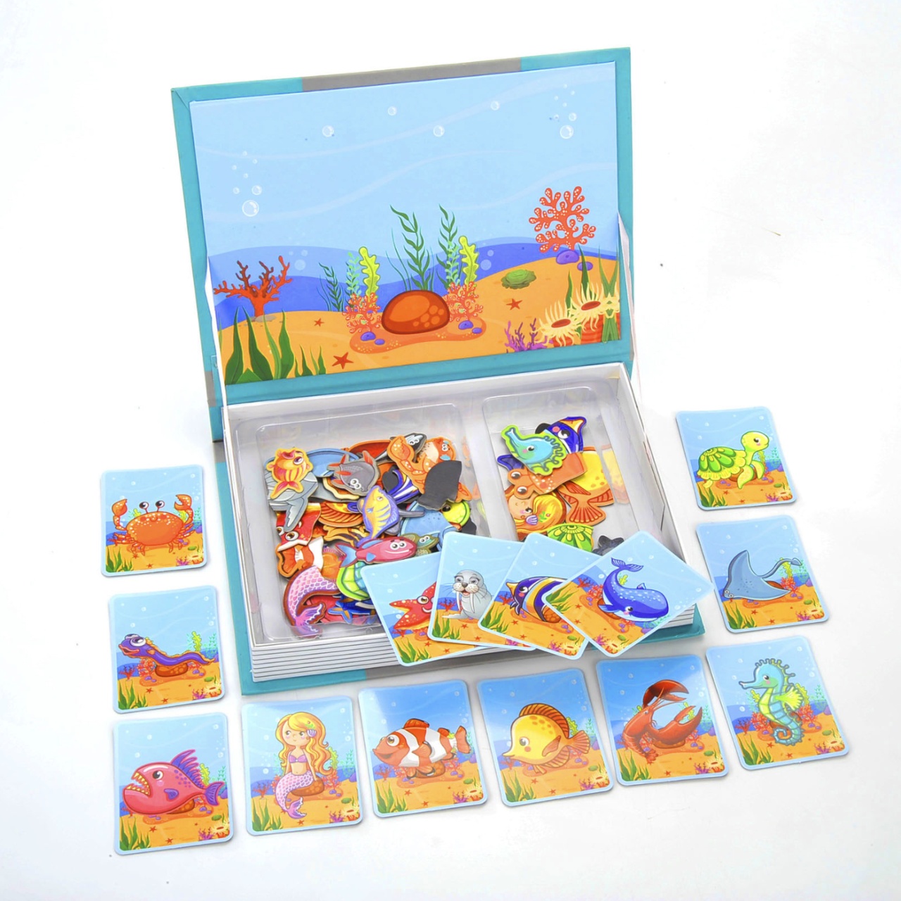 Carte cu 14 Puzzle Magnetic Magia Creaturilor Marine, 61 piese - 1 | YEO