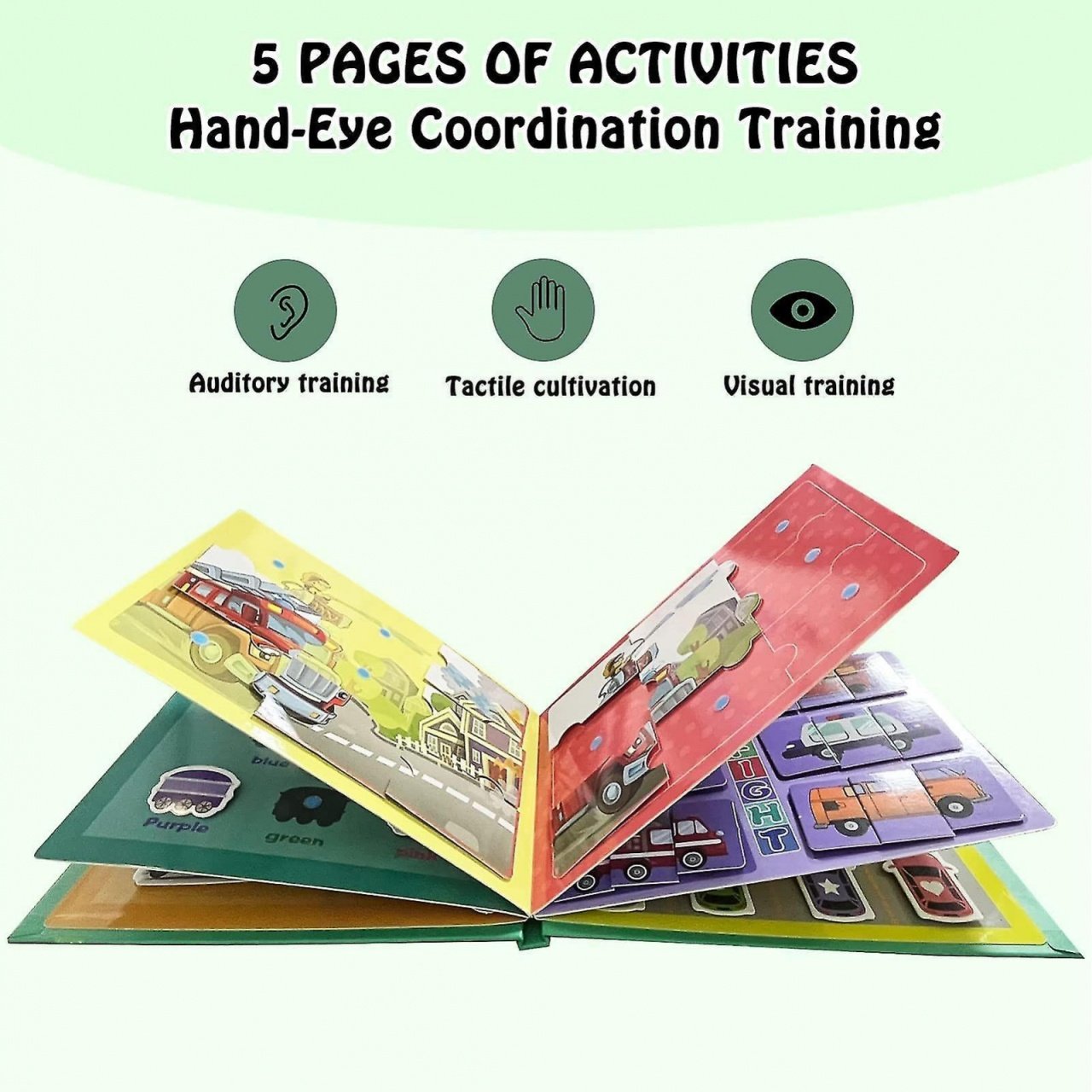 Carte cu activitati educative, Quiet Book Vehicule in Trafic - 2 | YEO