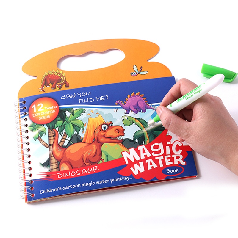 Carte de colorat cu apa Magic Water Book Dinozauri - 3 | YEO