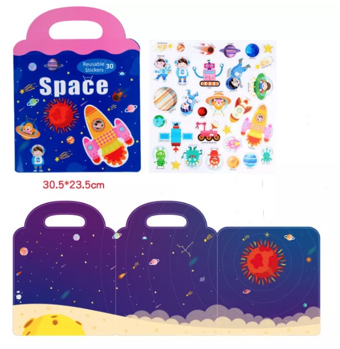 Carte magnetica cu 30 stickere reutilizabile, Spatiul cosmic si astronautii NASA - 3 | YEO