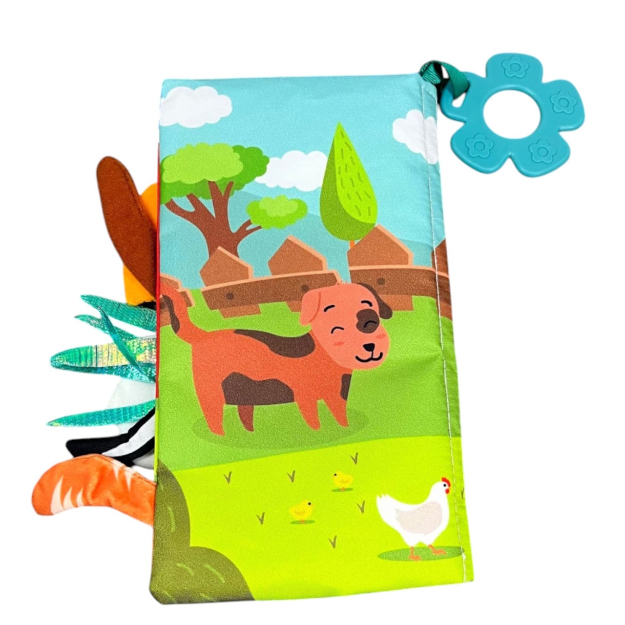 Carte textila senzoriala bebe, Animalele de la Ferma - 3 | YEO