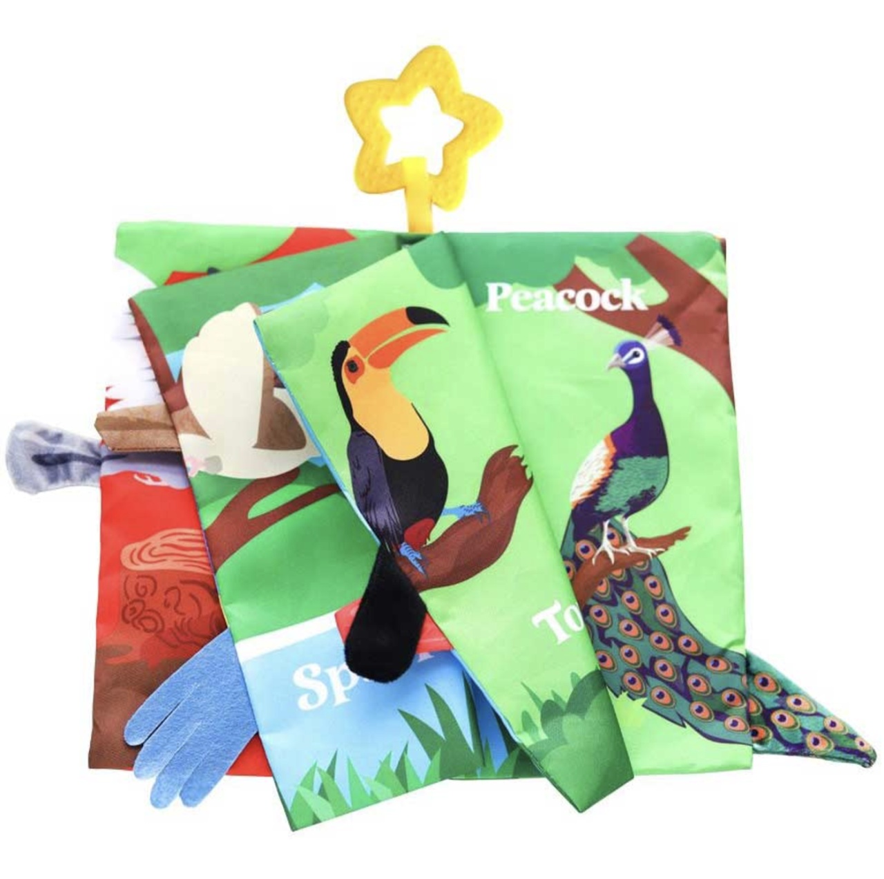 Carte textila senzoriala bebe, Pasari - 1 | YEO