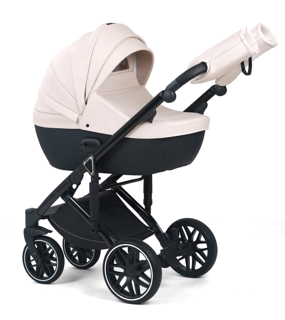 Carucior 3 in 1, G8 Luxury Alb, reversibil, cu suspensii, din piele ECO - 1 | YEO