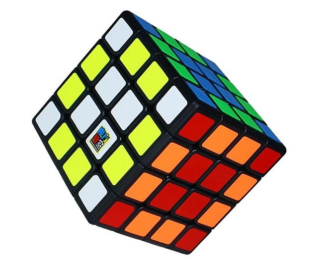 Cub mecanic 4x4x4, 3M Moyu Magnetic Black Line, cu arc, de viteza Speedcube