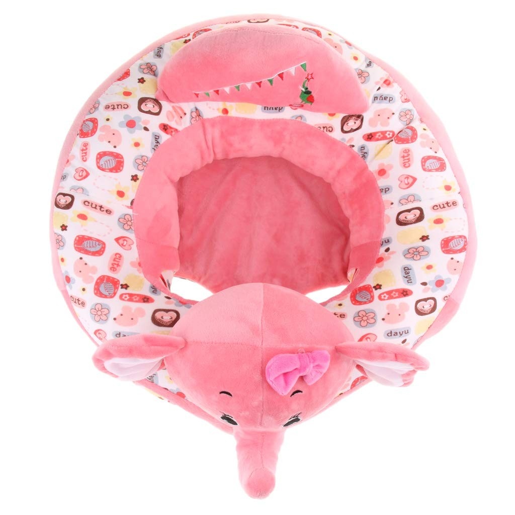 Fotoliu Baby Smile Animalute Invat Sa Stau In Fundulet 45 cm, Elefantelul roz - 1 | YEO