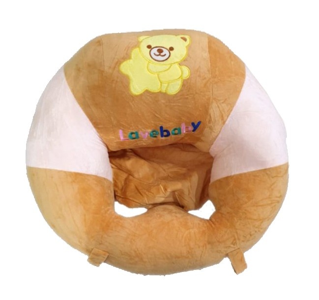 Fotoliu Bebe LovelyBaby Invat Sa Stau In Fundulet XXL 60 cm - Ursulet cafeniu/roz