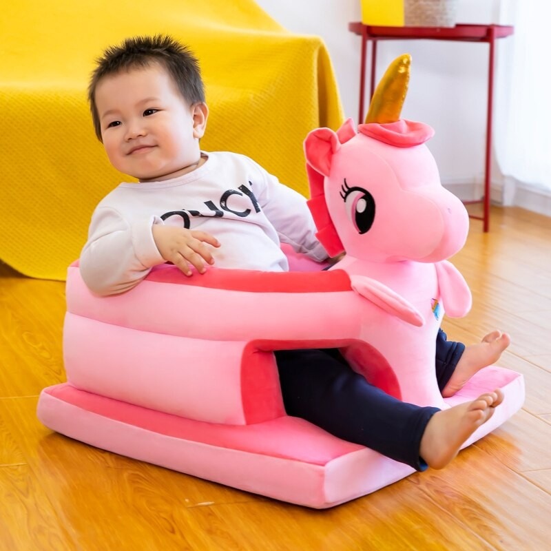 Fotoliu de sustinere bebe, din plus, cu placa de burete - Unicorn roz - 1 | YEO