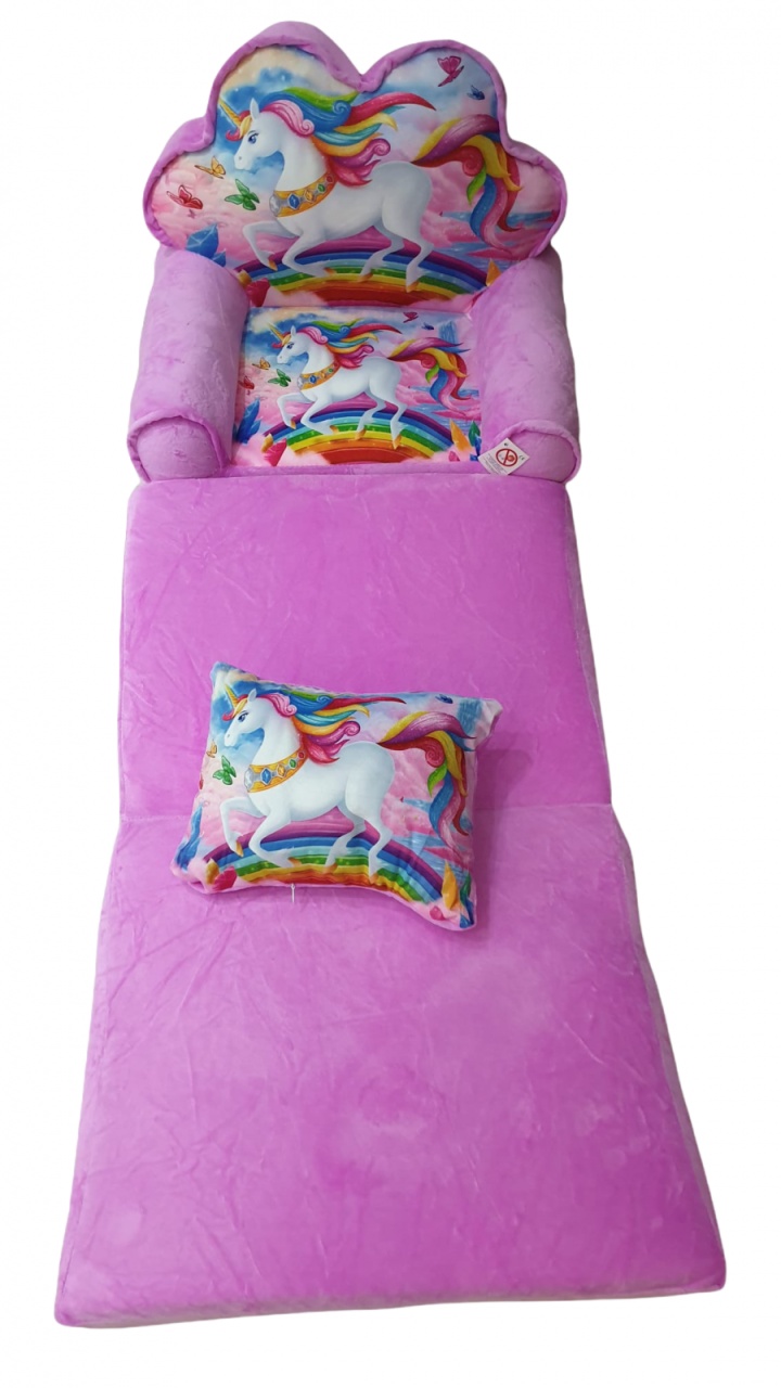 Fotoliu si perna Unicornul Curcubeu, cu 3 placi, Extensibil la 115 cm - 3 | YEO