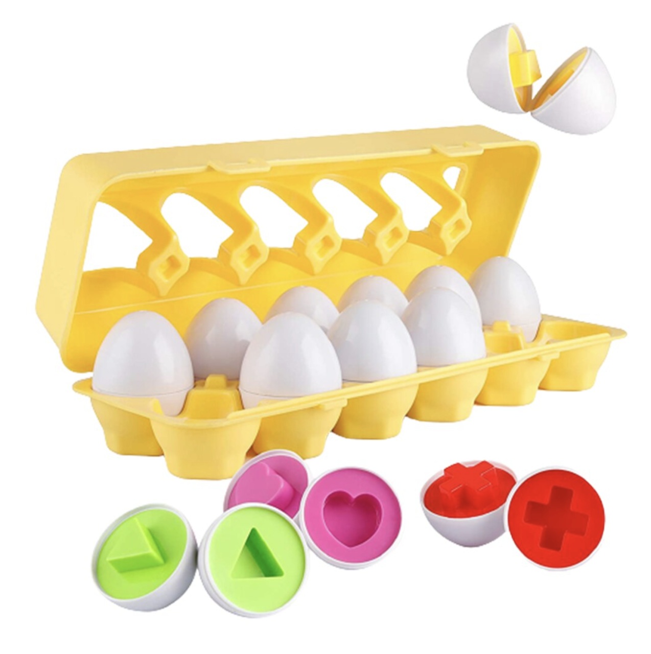 Joc educativ Set 12 oua de potrivit cu forme geometrice - 2 | YEO