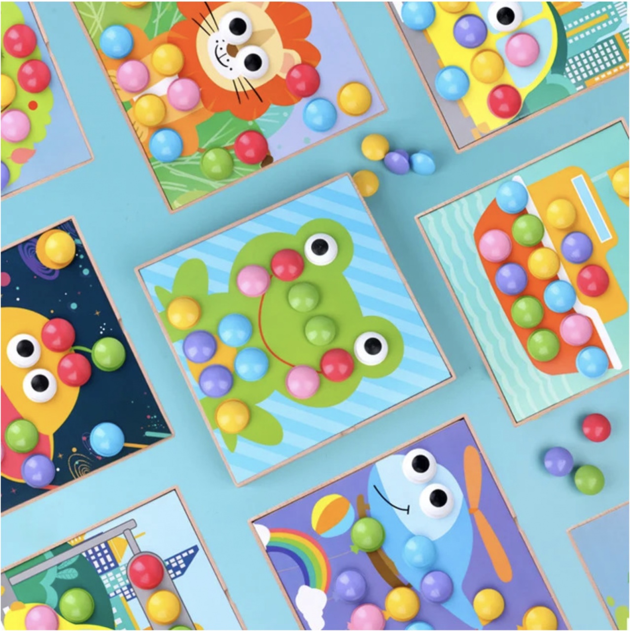 Joc Montessori Creative Mosaic Genius Art cu 8 Planse, din lemn - 2 | YEO