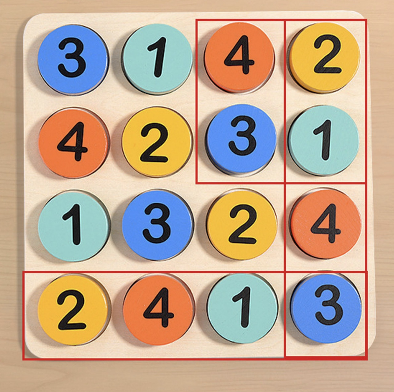 Joc Sudoku cu Animale si numere, din lemn - 3 | YEO