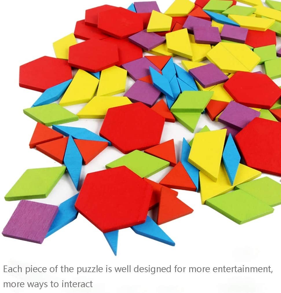 Joc Tangram cu 155 piese, din lemn - 1 | YEO