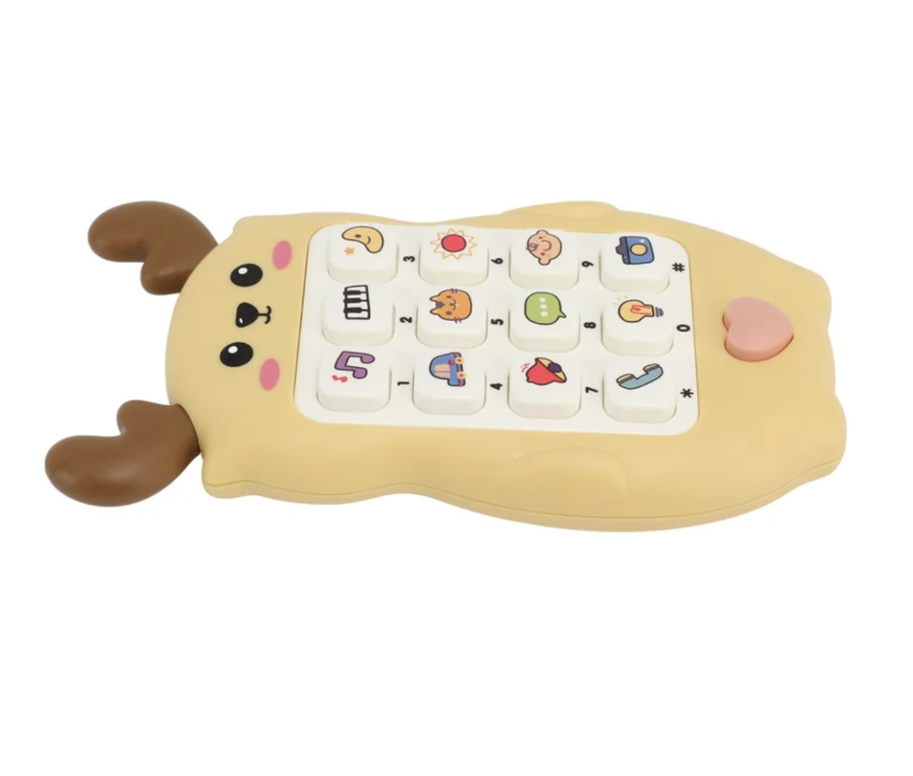 Jucarie 2 in 1 telefon cu jucarie de dentitie, renul crem - 2 | YEO