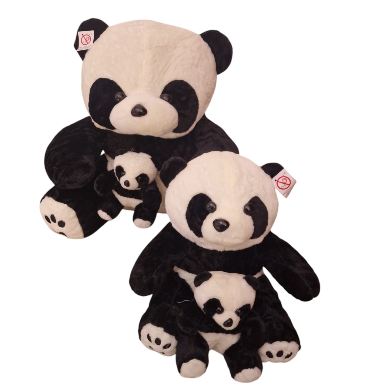 Jucarie din plus Mama Urs panda cu pui 35 cm - 3 | YEO