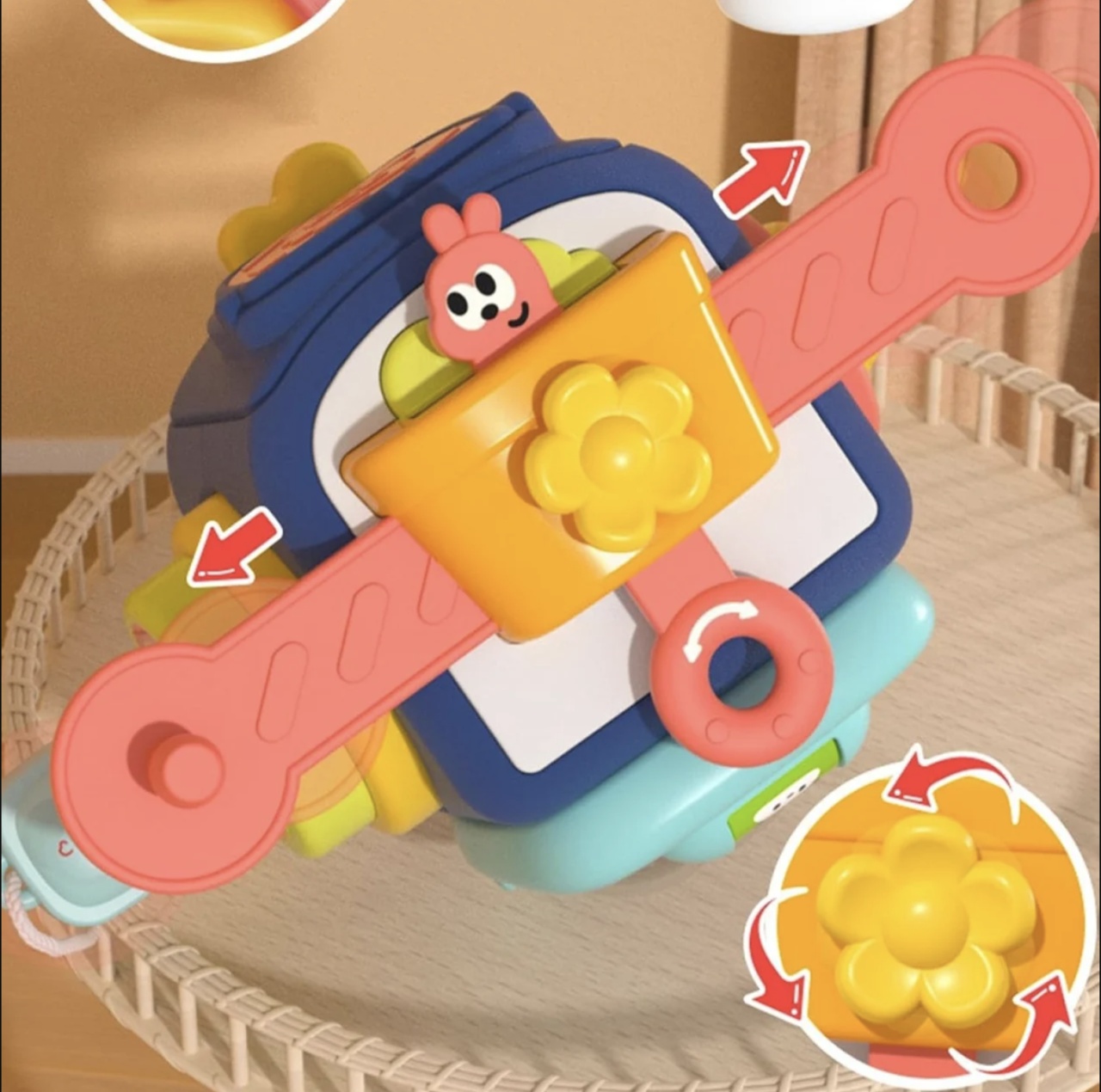 Jucarie interactiva cu activitati pentru bebelusi, Puzzle Busy Box - 3 | YEO