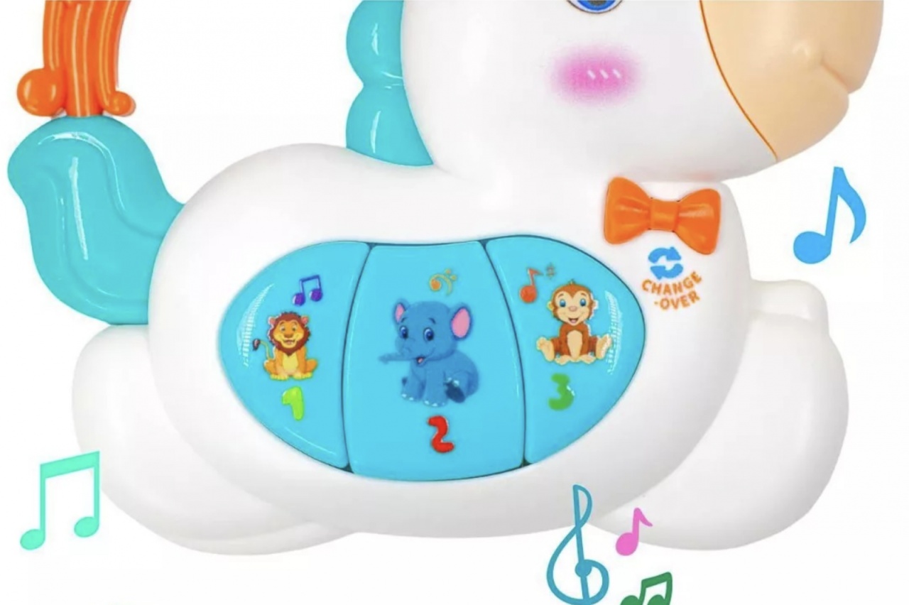 Jucarie interactiva Mini orga pentru bebe, cu muzica si lumini Calut - 1 | YEO