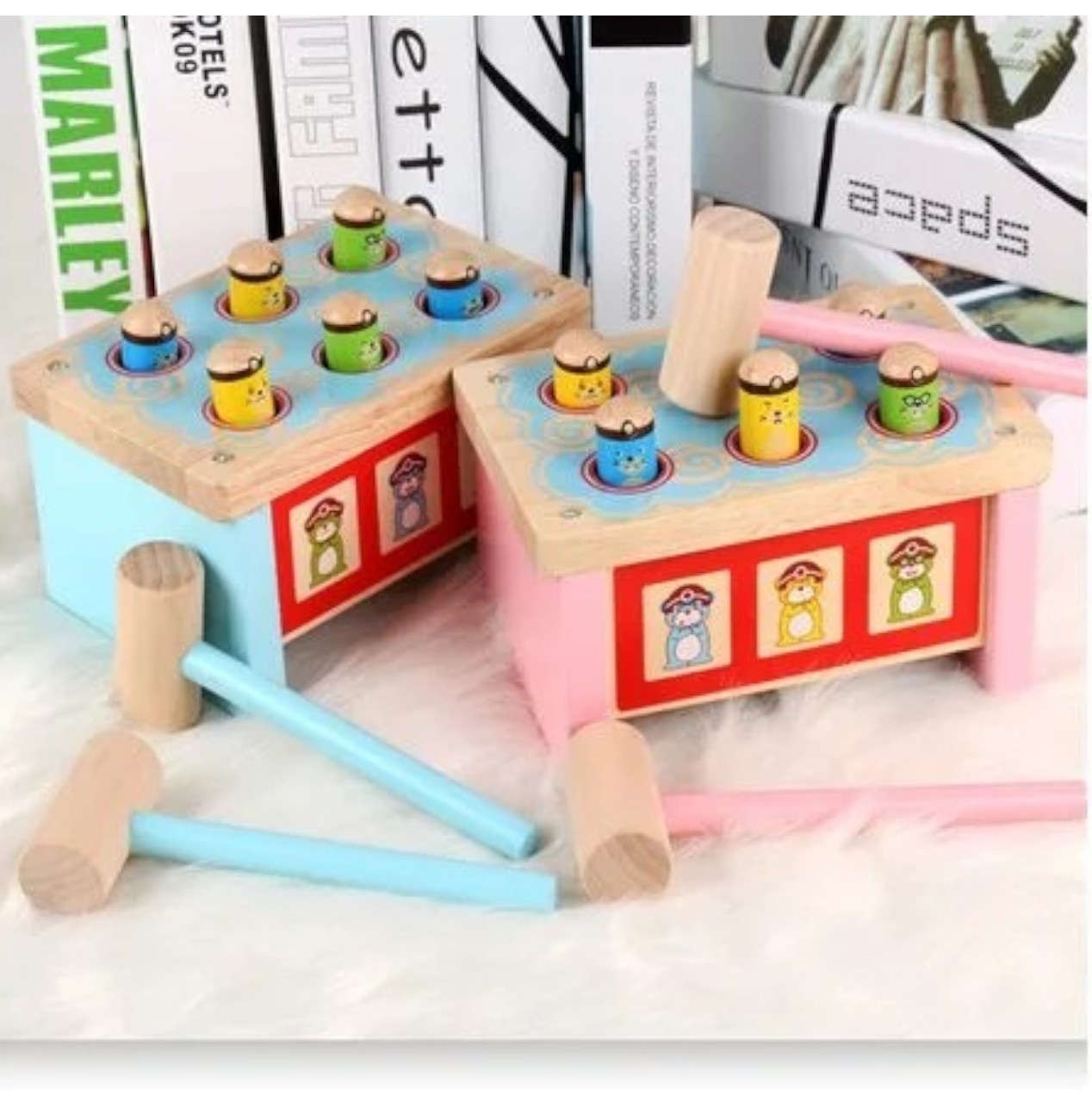 Jucarie Montessori Prinde Cartita 3D cu Sistem de Parghii, Invata Emotiile si Culorile