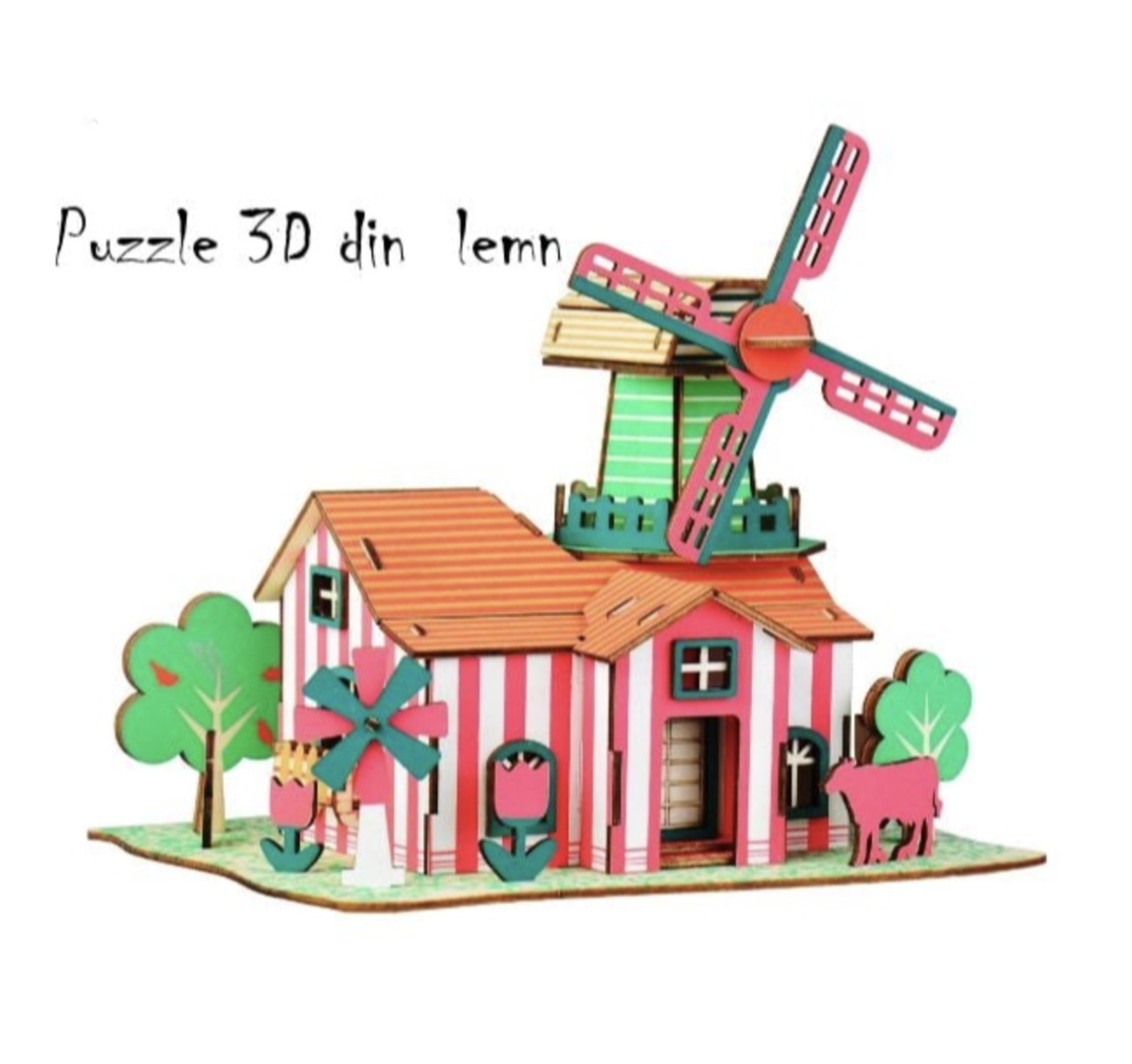Macheta 3D din lemn Moara, 82 piese - 1 | YEO