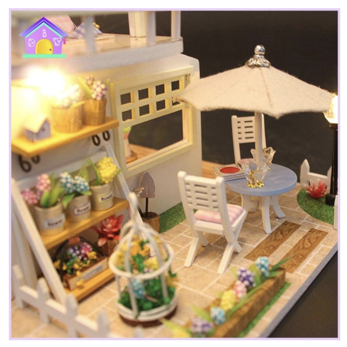 Macheta DIY mobilier casuta papusi cu 2 etaje, Pink Loft scara 1:24 - 2 | YEO