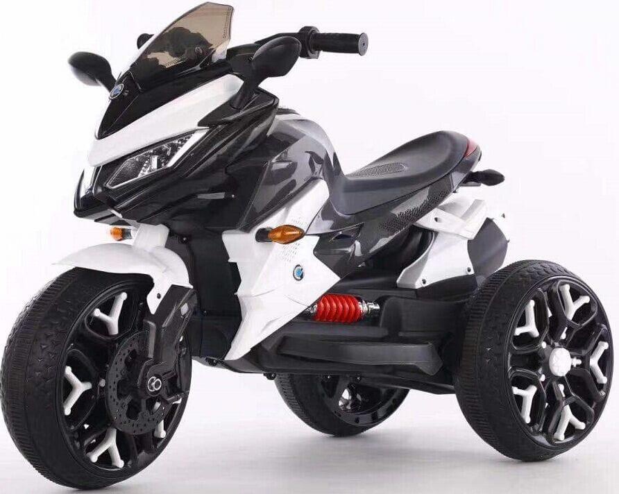 Motocicleta electrica pentru copii, doua motoare, acumulator 12V, cu muzica si lumini, 8008 alb - 1 | YEO
