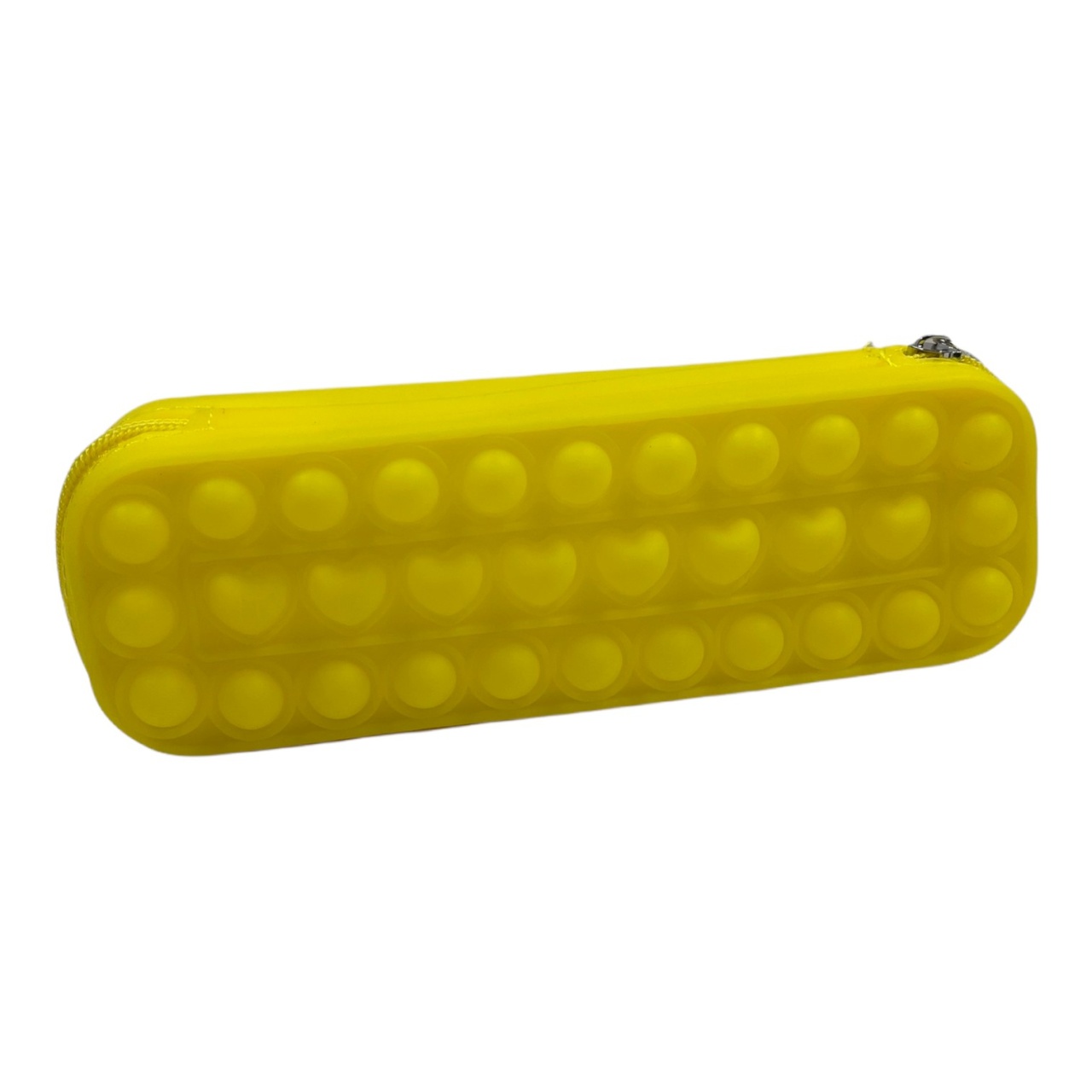 Penar cu fermoar Pop It Inimioare Galben pentru scoala, gradinita, Fidget Toy - 1 | YEO