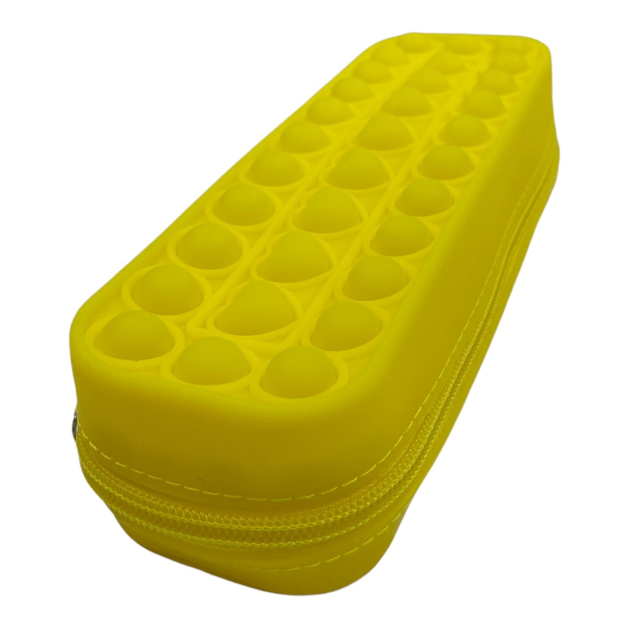 Penar cu fermoar Pop It Inimioare Galben pentru scoala, gradinita, Fidget Toy - 3 | YEO