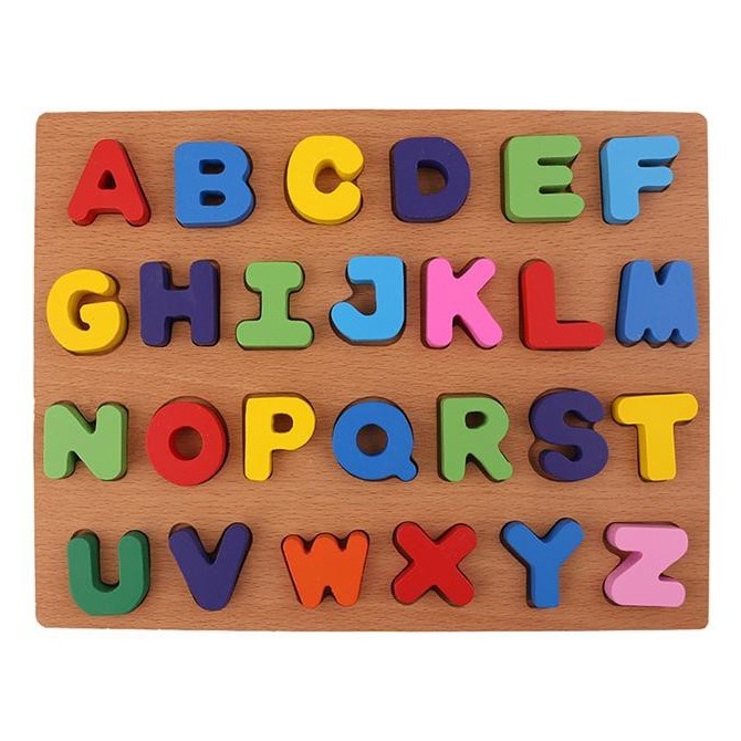 Puzzle Incastru Montessori Cu Litere Mari 3D - 1 | YEO