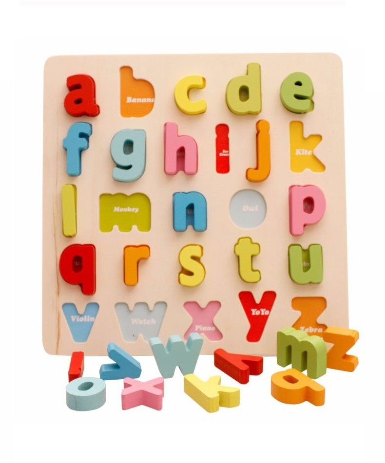 Puzzle Incastru Montessori Cu Litere Mici 3D - 1 | YEO