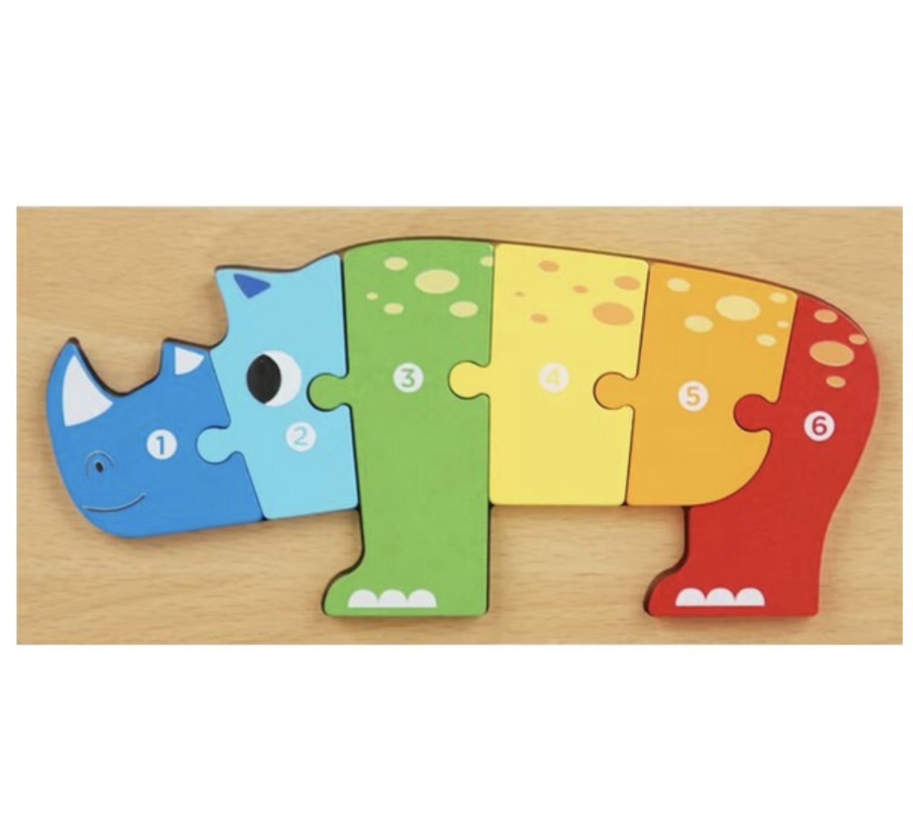 Puzzle Incastu cu animale, din lemn masiv – Piese Mari numerotate - 1 | YEO
