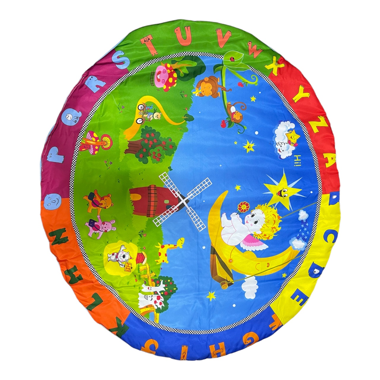 Saltea de joaca pentru bebelusi, Animale in natura cu ingeras si alfabet, 94 cm - 2 | YEO