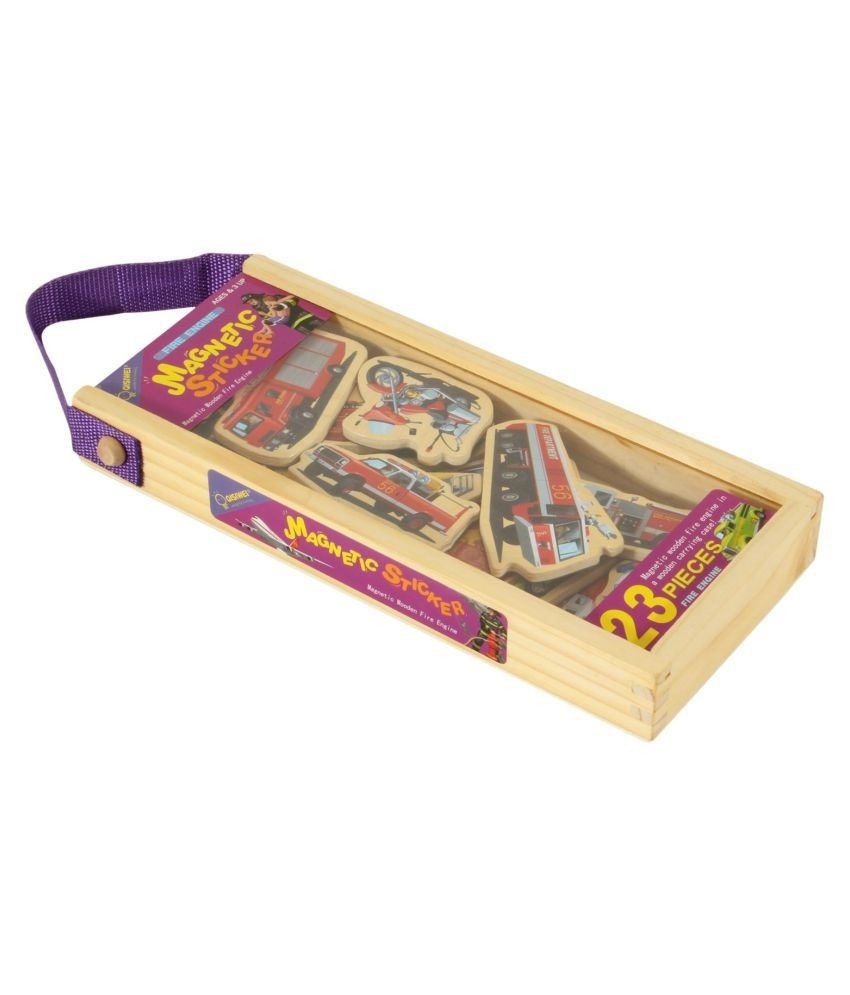 Set 23 piese magnetice din lemn, cu ilustratii grafice mijloace de transport