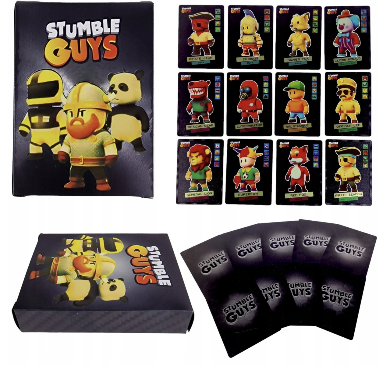Set 55 cartonase negre Stumble Guys