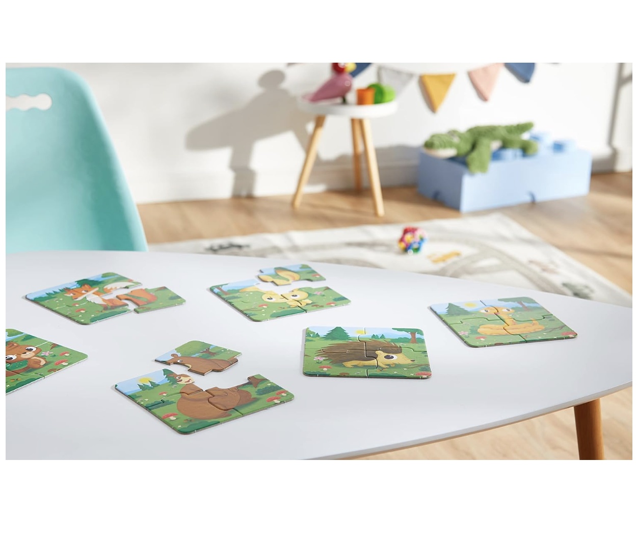 Set 6 puzzle cu animale, 24 piese mari, Baby Puzzle, 1-4 ani - 3 | YEO